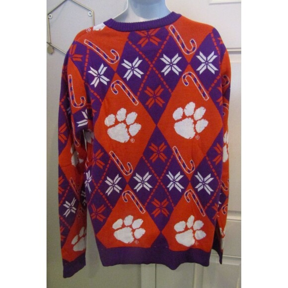 Clemson Tigers Christmas Sweater NWOT Knit Pullover Holiday Snowflakes Size XL - Picture 3 of 5